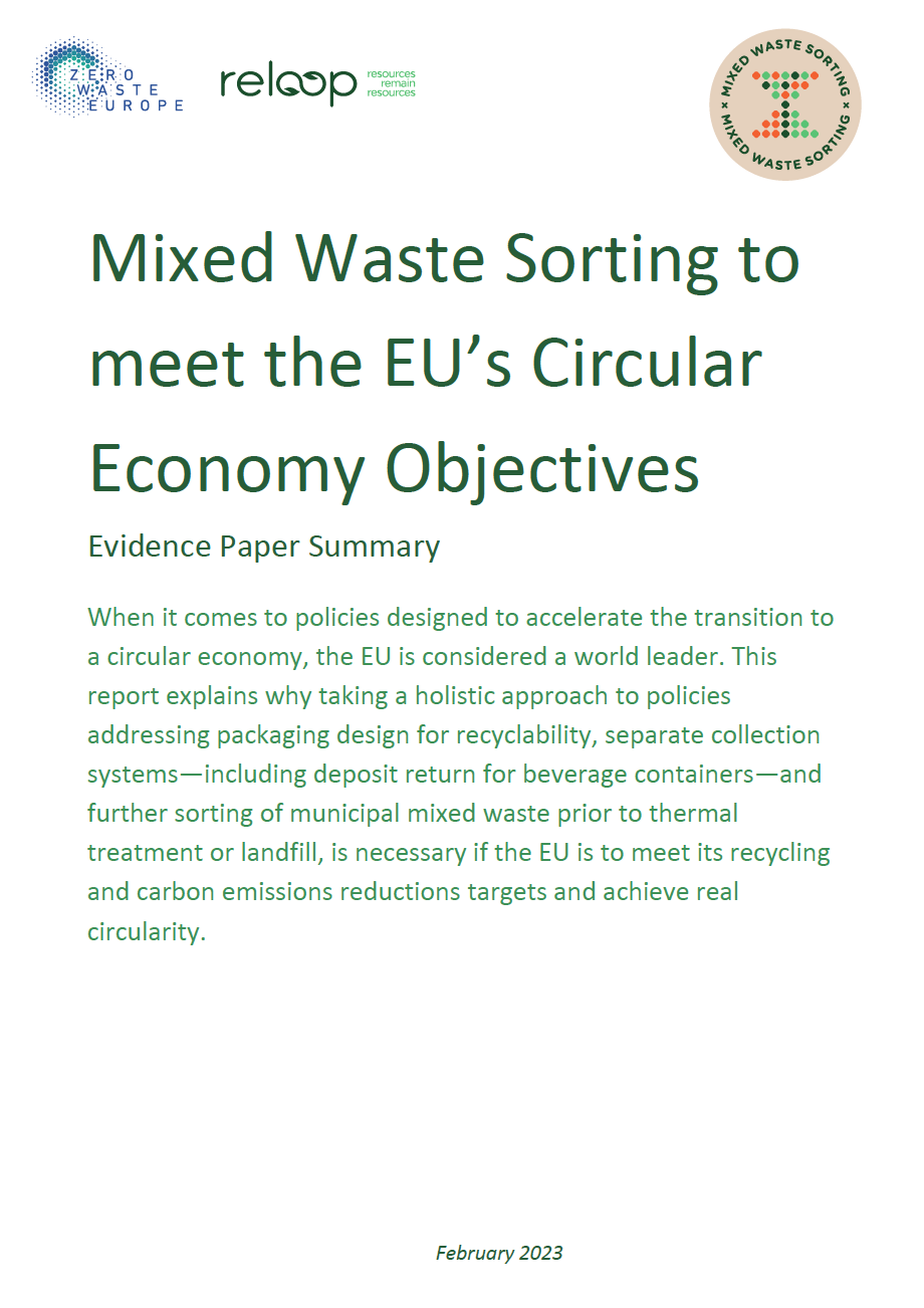 Mixed Waste Sorting to meet the EU’s Circular Economy Objectives