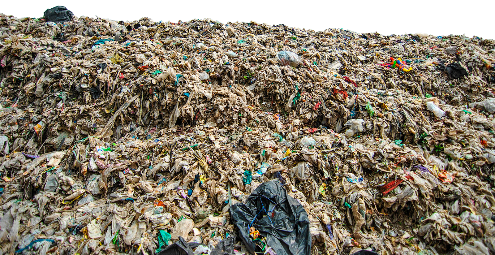 Grande quantidade de resíduos plásticos